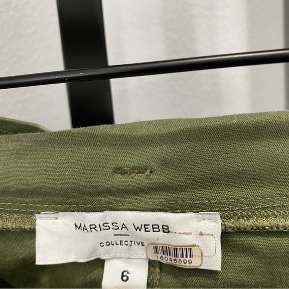 Marissa Webb Collective Pants Size 6 Green Balloon Paper-bag Waist Utility Ankle - Picture 4 of 10
